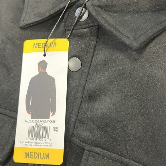 Frye Men's Faux Suede Shirt Jacket Black Color - Picture 7 of 8